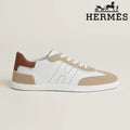 Hermès Boomerang White and Beige Sneaker