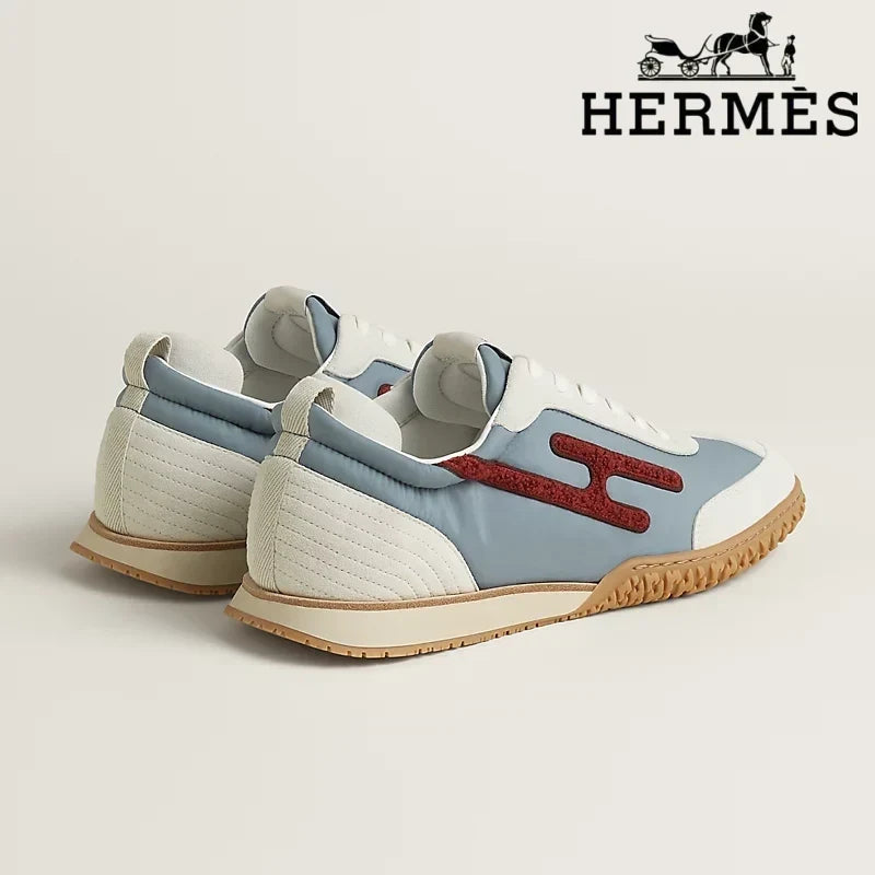 Hermès womens shoes men sneaker Trail Light Blue White Red Sneaker