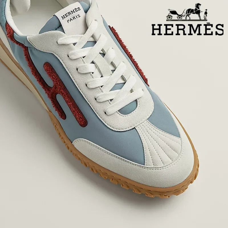 Hermès womens shoes men sneaker Trail Light Blue White Red Sneaker