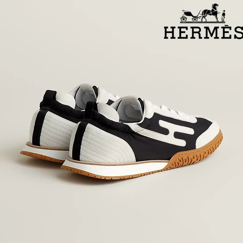 Hermès Black And White Mix Material Sneaker