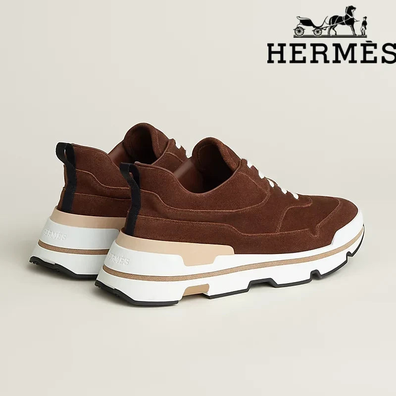 Hermès Brown Suede Platform Sneaker