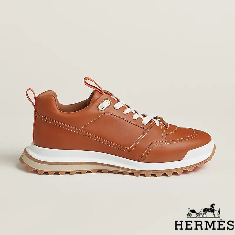 Hermès Brown Leather Hiking Sneakers