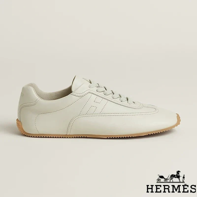 Hermès Off-White Leather Stitched Sneakers