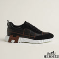 Hermès Black Grid Stitching Platform Sneakers