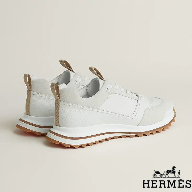 Hermès womens shoes men sneaker  White Mixed Material Hiking Sneakers
