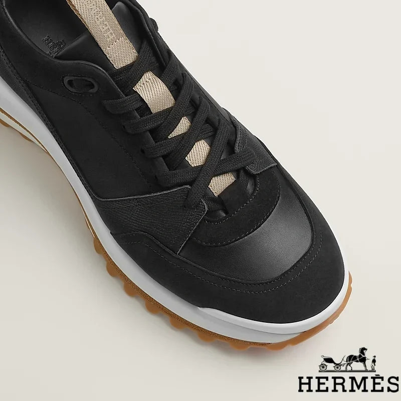 Hermès Black Mixed Material Hiking Sneakers