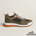 Hermès Khaki Mixed Fabric Hiking Sneakers