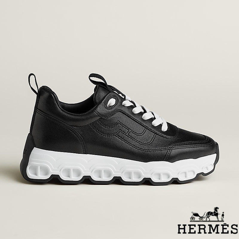 Hermès Black Leather Chunky Sneakers