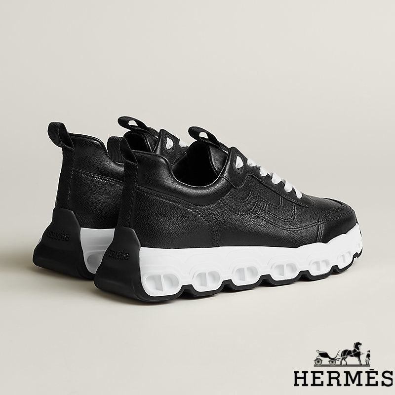 Hermès Black Leather Chunky Sneakers