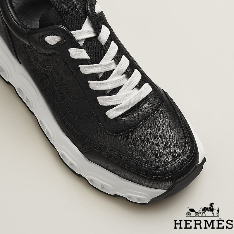 Hermès Black Leather Chunky Sneakers