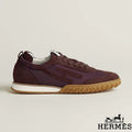 Hermès Burgundy Mixed Fabric Retro Sneakers