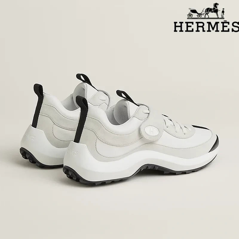 hermes womens shoes men sneaker  White Trail Sneakers