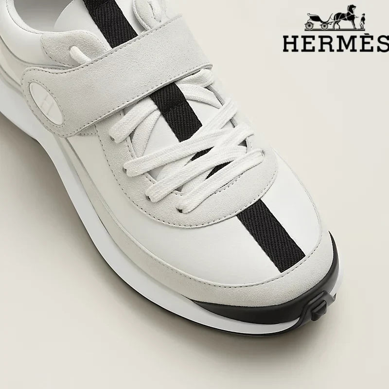 hermes womens shoes men sneaker  White Trail Sneakers