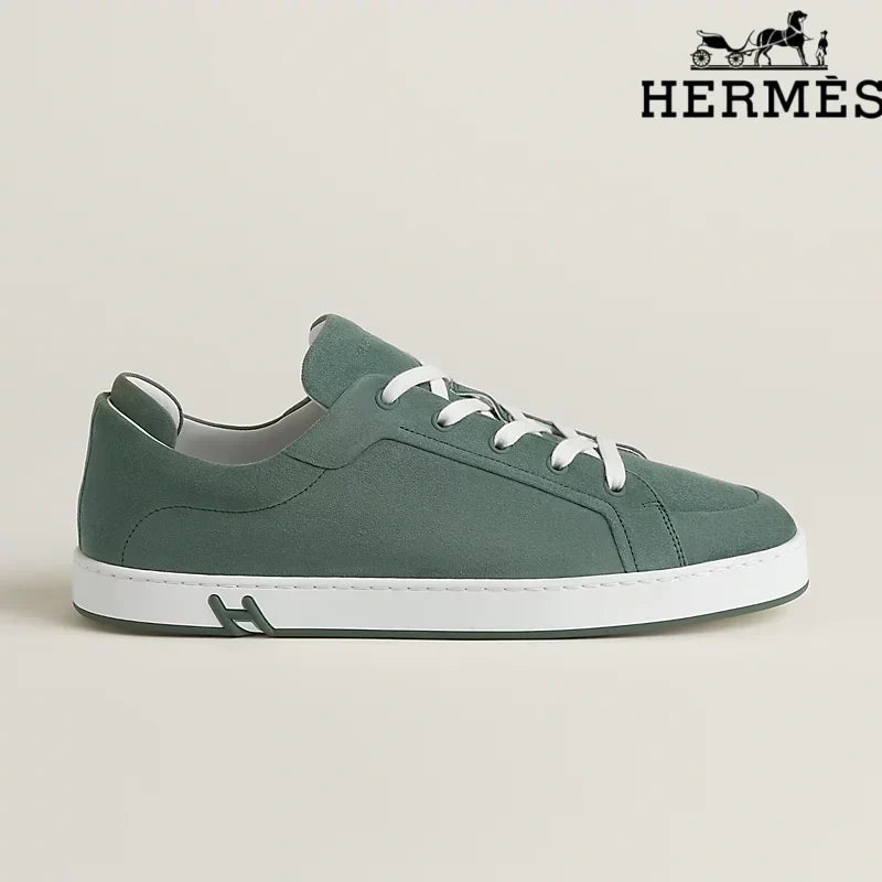 Hermès Green Suede Sneakers