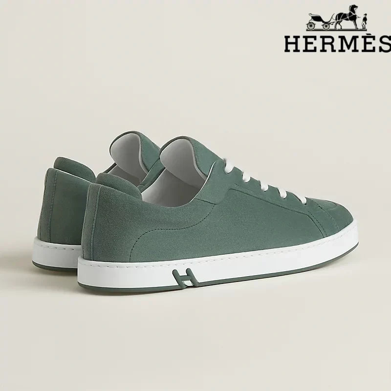 Hermès Green Suede Sneakers