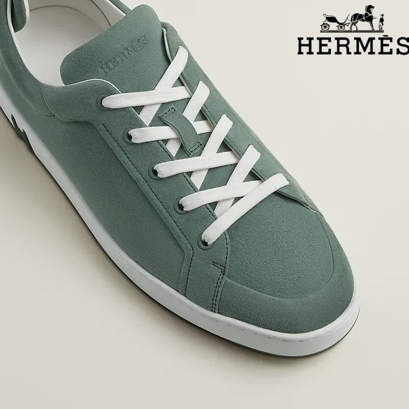 Hermès Green Suede Sneakers