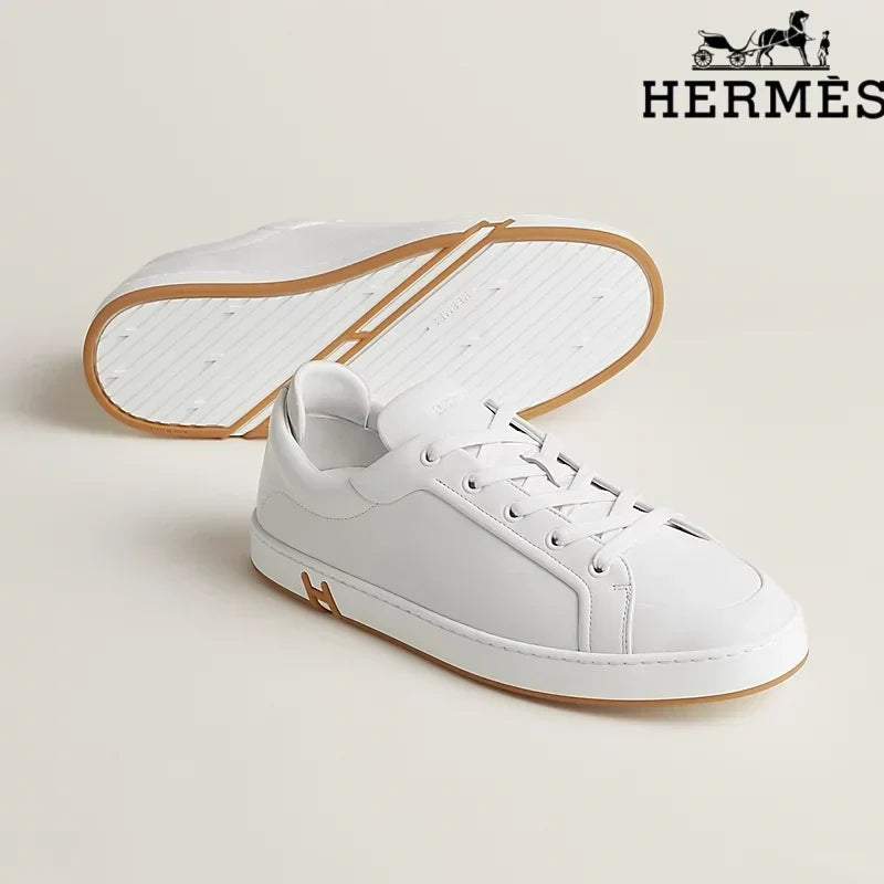 Hermès womens shoes men sneaker  White Leather Sneakers