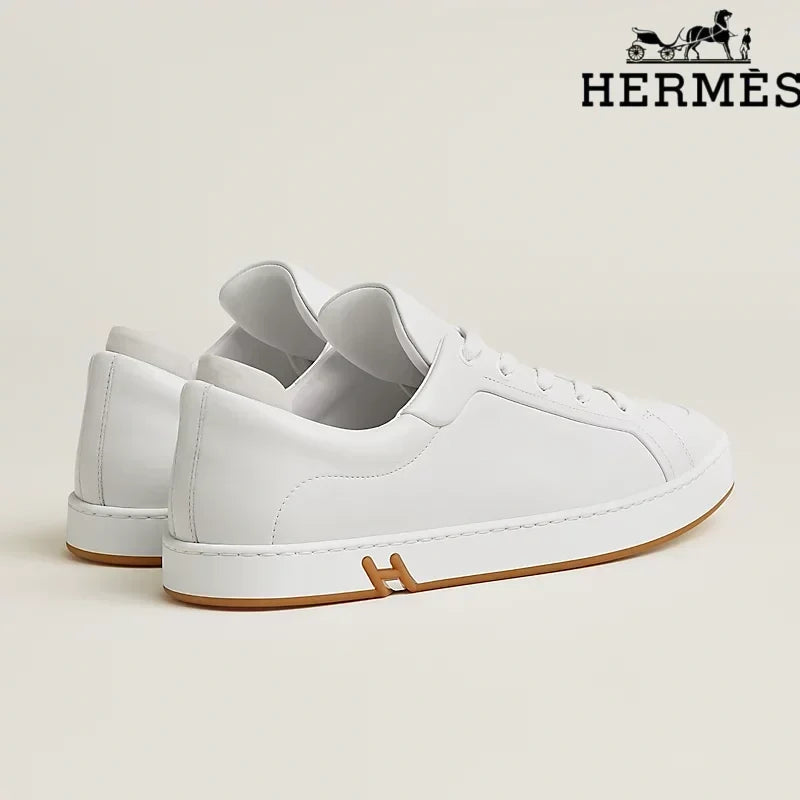 Hermès womens shoes men sneaker  White Leather Sneakers