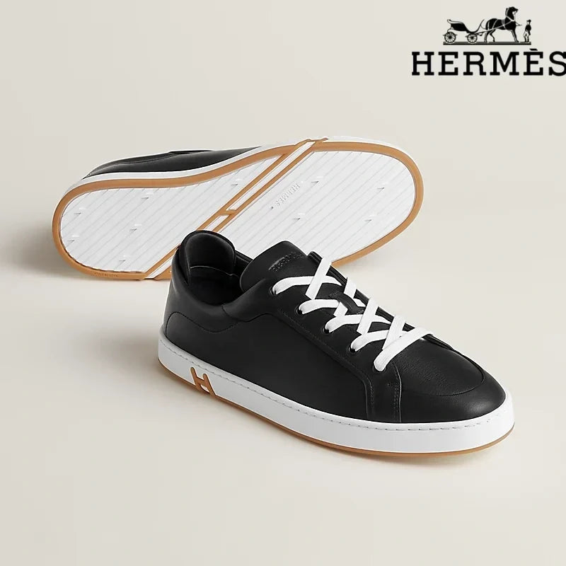 Hermès Black Leather Sneakers