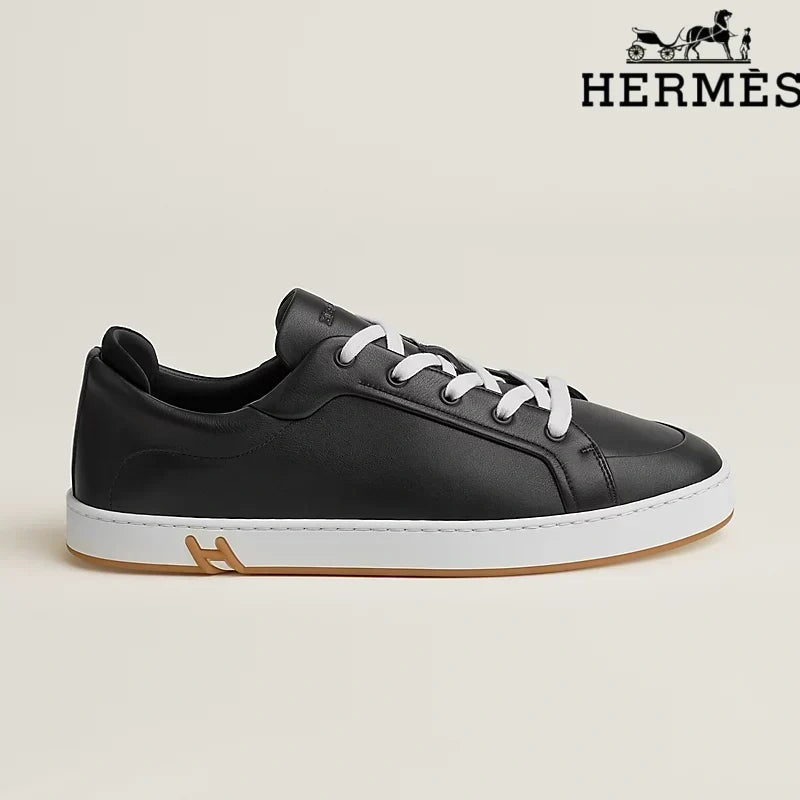 Hermès Black Leather Sneakers