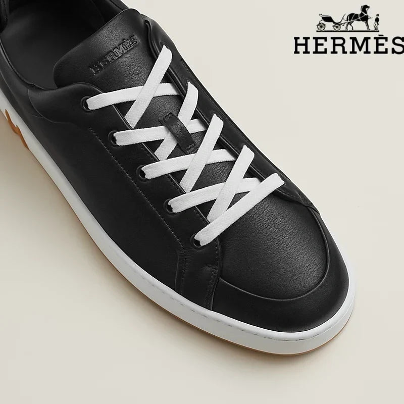 Hermès Black Leather Sneakers