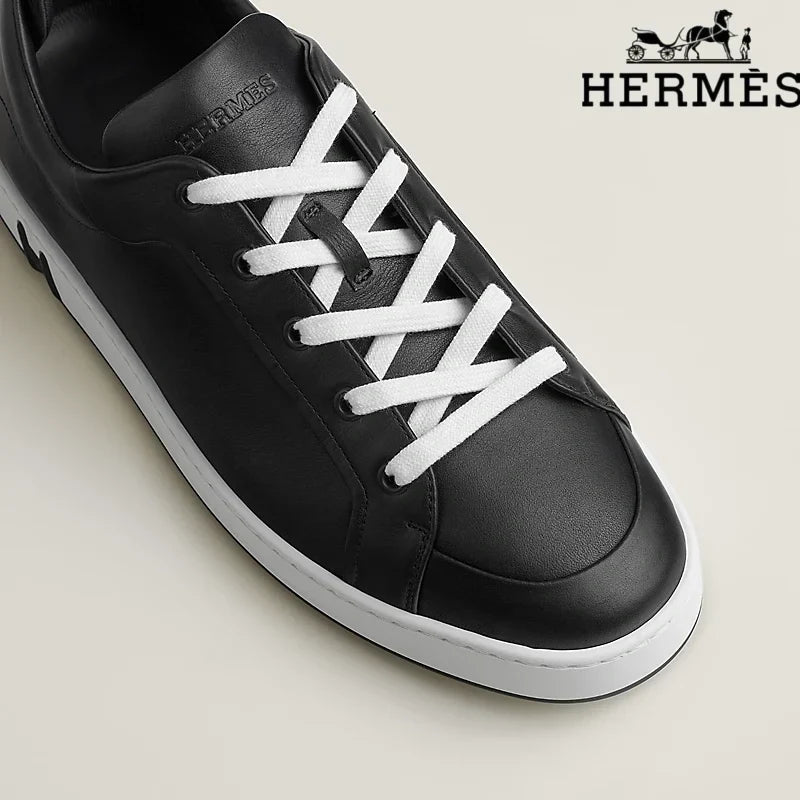 Hermès Black Leather Sneakers