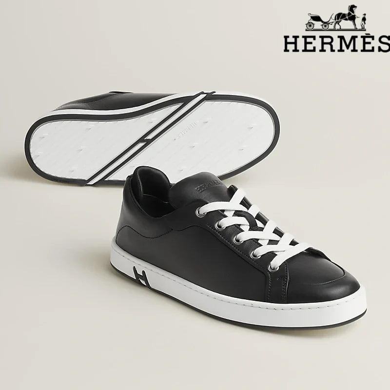 Hermès Black Leather Sneakers