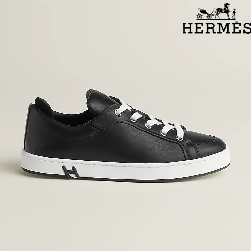 Hermès Black Leather Sneakers