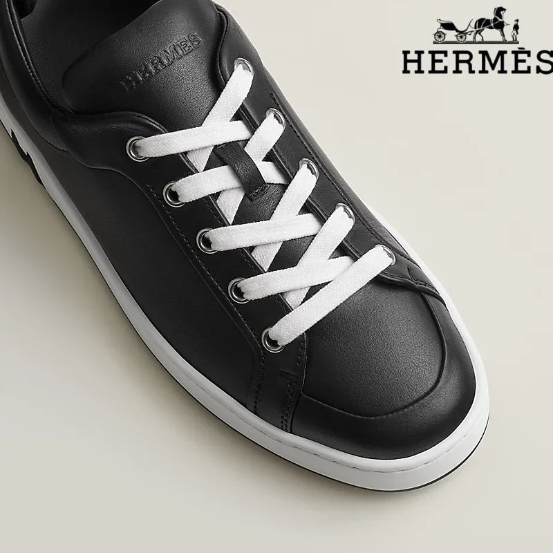 Hermès Black Leather Sneakers