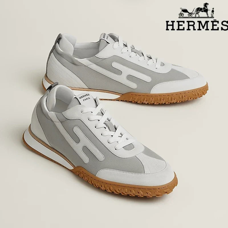 Hermès Grey and White Bouncing Sneakers
