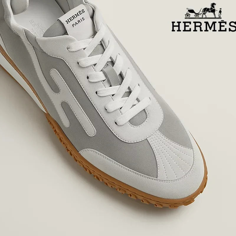 Hermès Grey and White Bouncing Sneakers