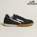 Hermès Black Nylon Sneakers with White H-Logo