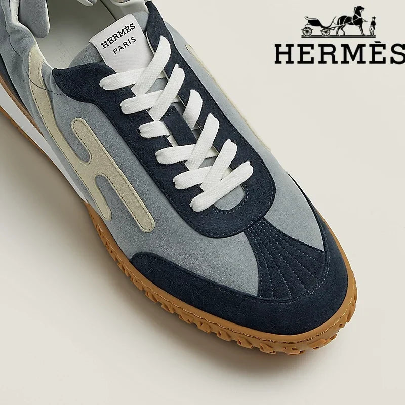 Hermès Jet Sneaker in Navy and Grey Mix
