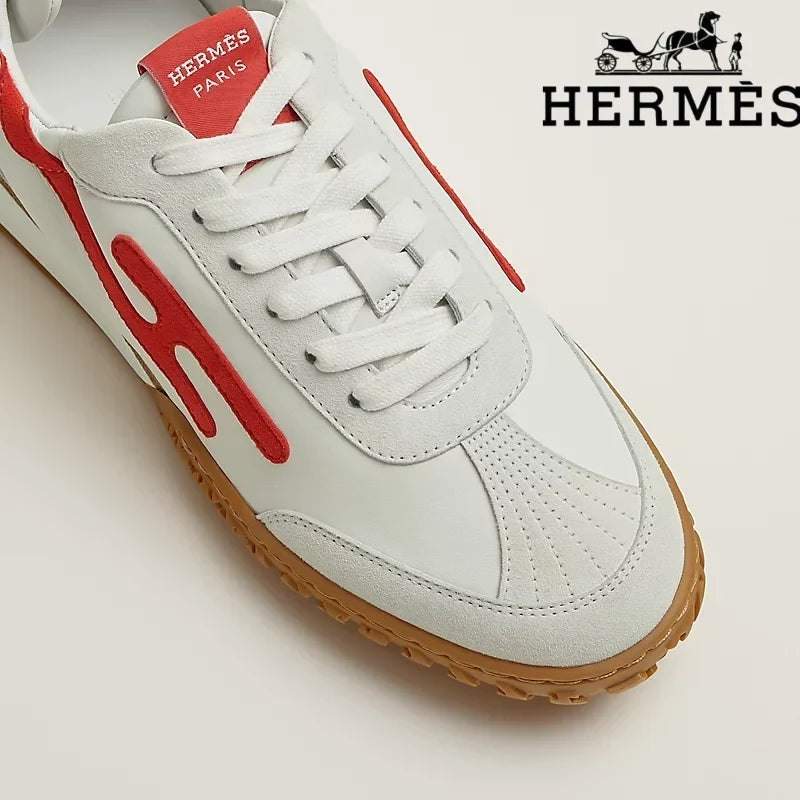 Hermès Jet Sneaker in White and Red