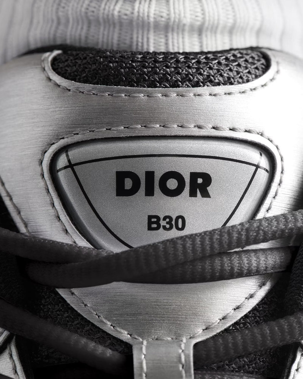 Dior B30 Women's & Men's Shoes - Metallic Silver / Charcoal Grey / Black Sneakers