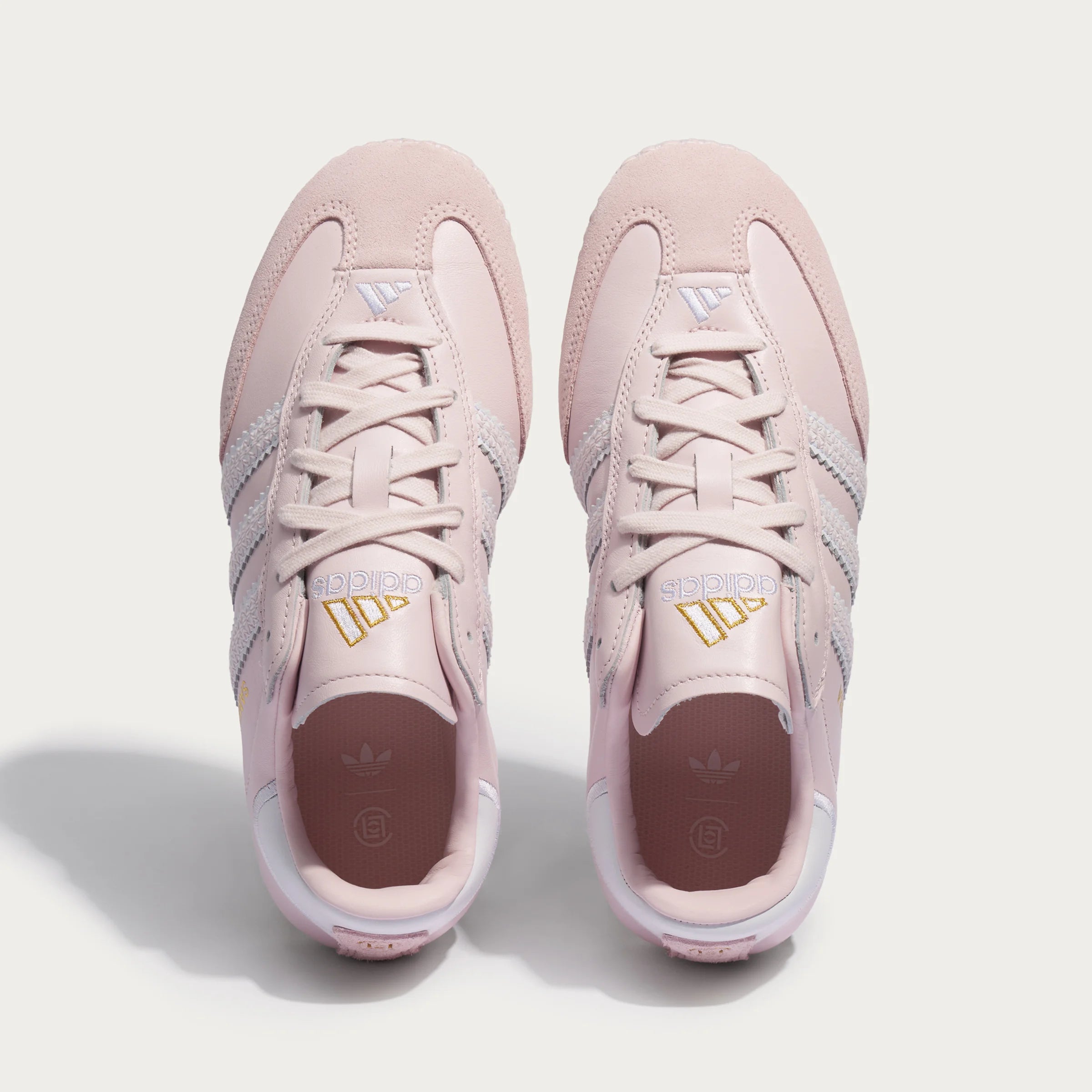 Adidas Originals – Light Pink Woven Sole Leather Casual Sneakers