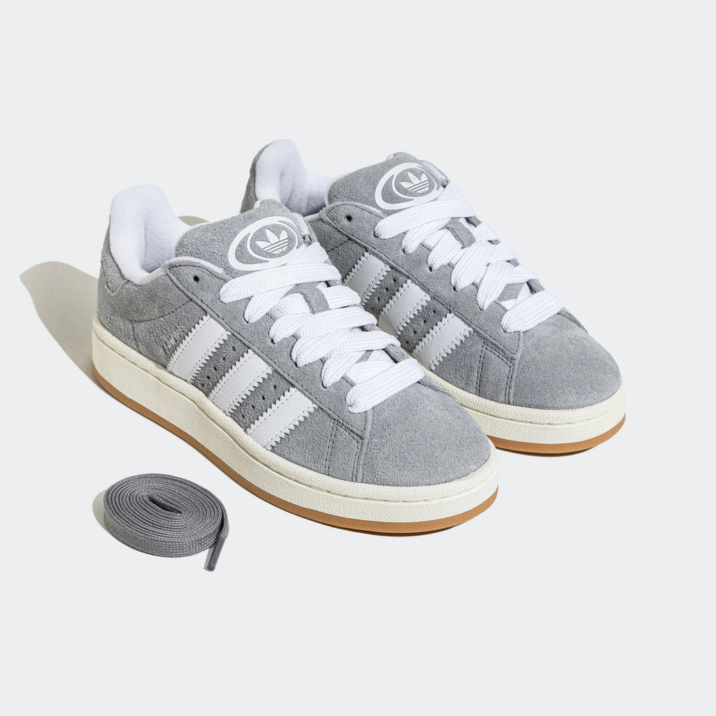 Adidas Originals – Grey / White Suede Platform Casual Sneakers