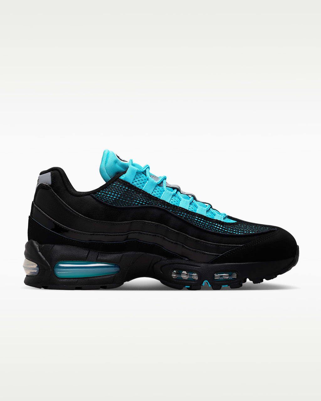 Nike Air Max 95 – Black / Cyan Mesh Athletic Sneakers