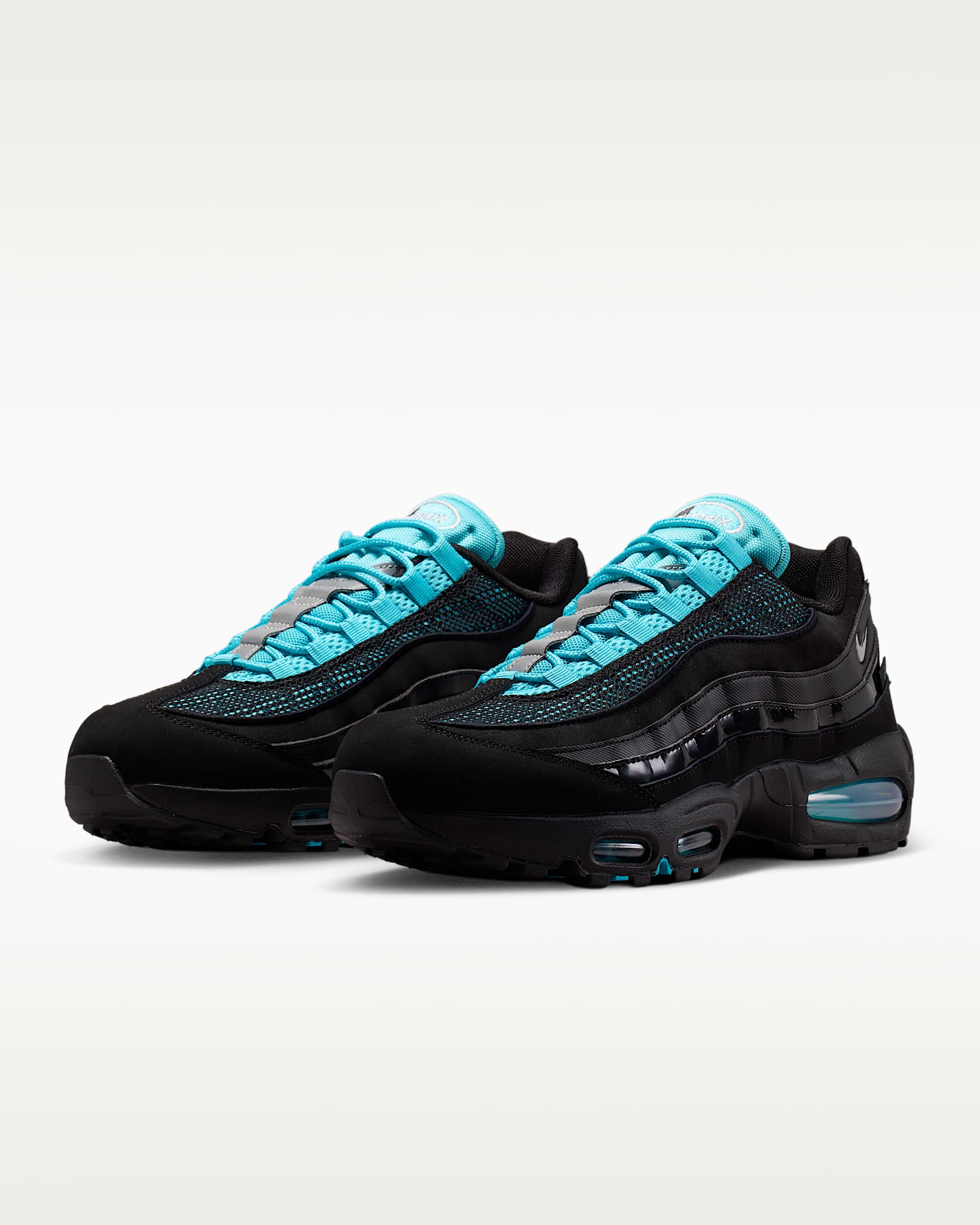 Nike Air Max 95 – Black / Cyan Mesh Athletic Sneakers
