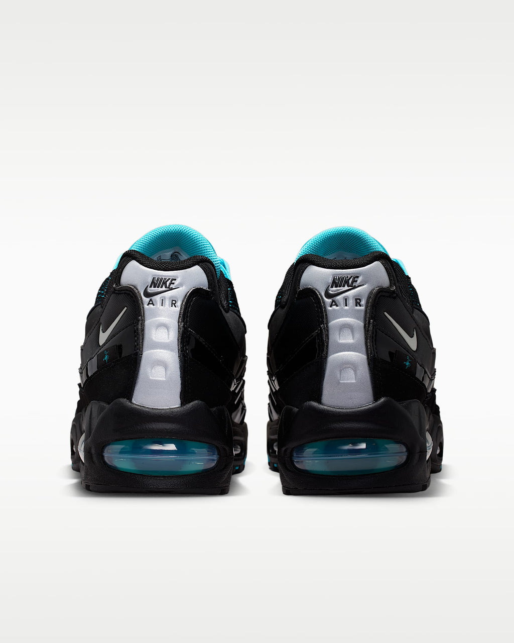 Nike Air Max 95 – Black / Cyan Mesh Athletic Sneakers