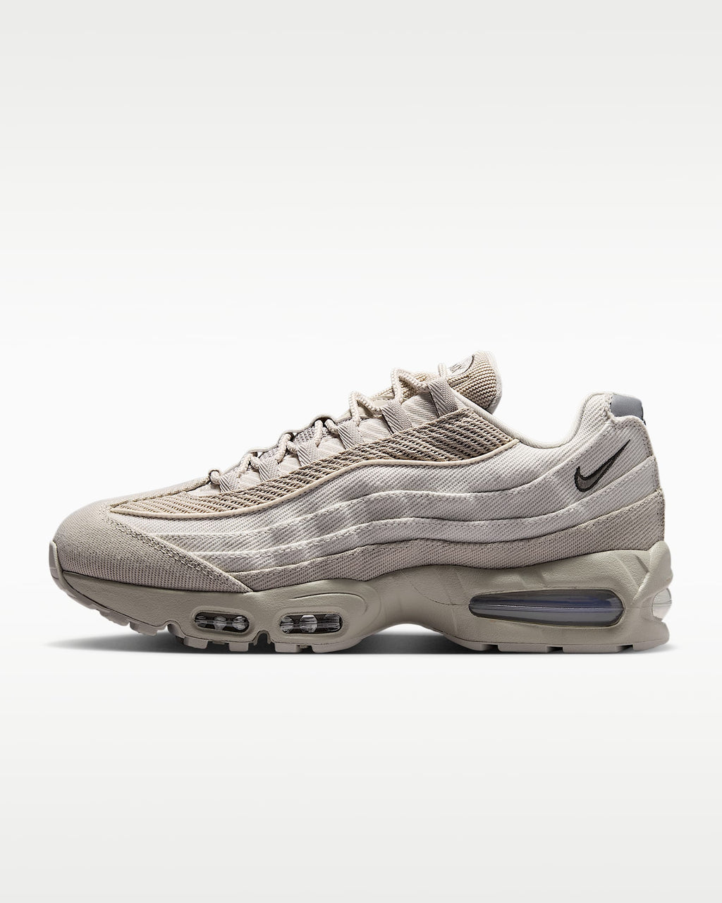 Nike Air Max 95 – Beige Mesh Canvas Athletic Sneakers