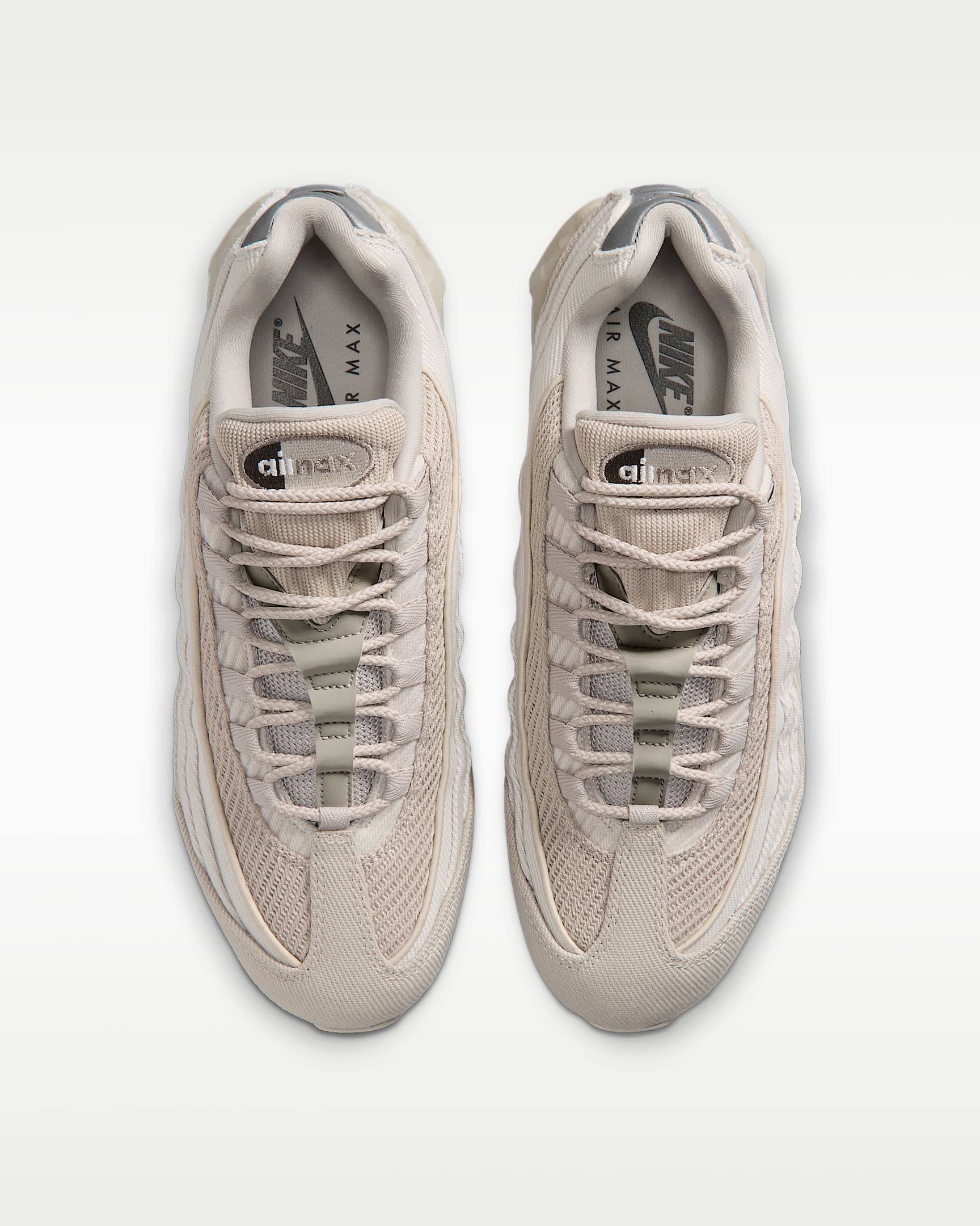 Nike Air Max 95 – Beige Mesh Canvas Athletic Sneakers