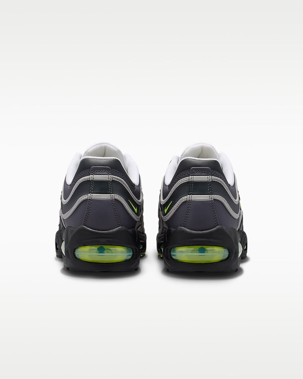 Nike Air Max 95 – Dark Grey / Volt Leather Athletic Sneakers