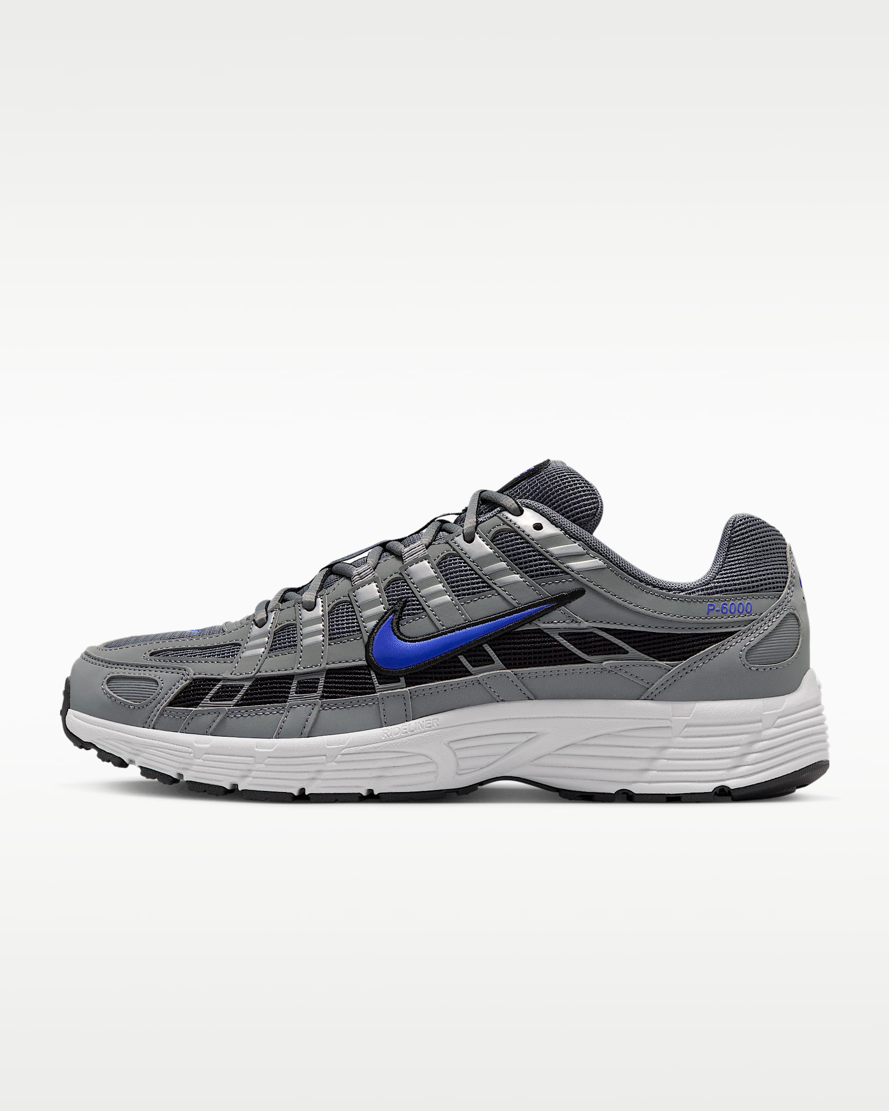 Nike P-6000 – Grey / Black / Blue Mesh Athletic Sneakers