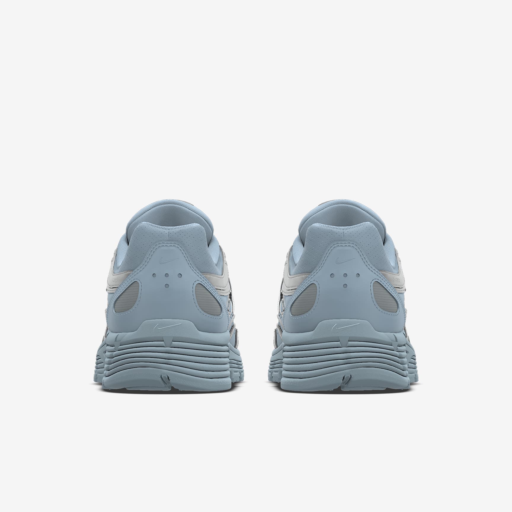 Nike P-6000 – Light Blue / Metallic Silver / Iridescent Swoosh Mesh Athletic Sneakers