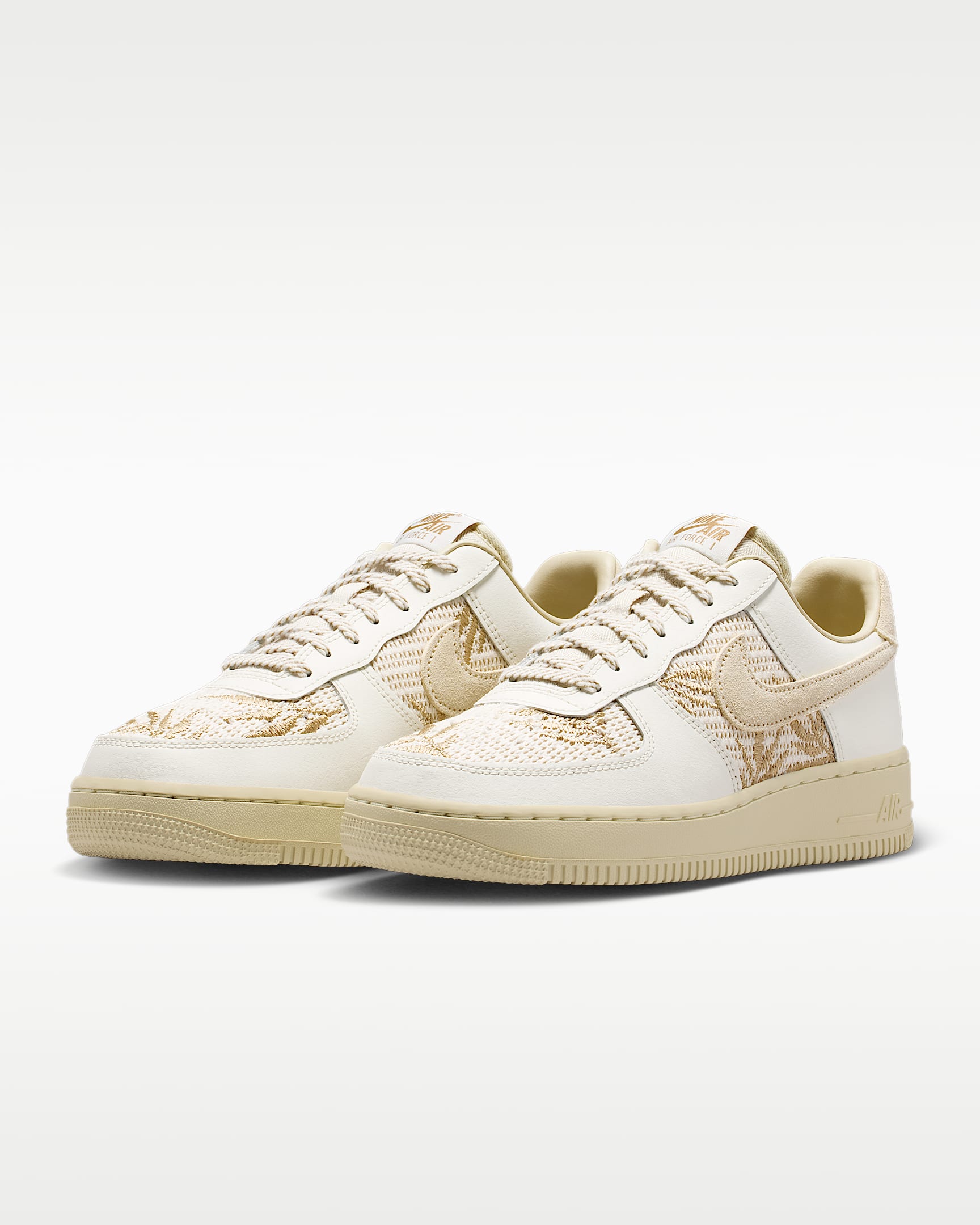 Nike Air Force 1 '07 Sail Beige Woven Embroidery Sneakers
