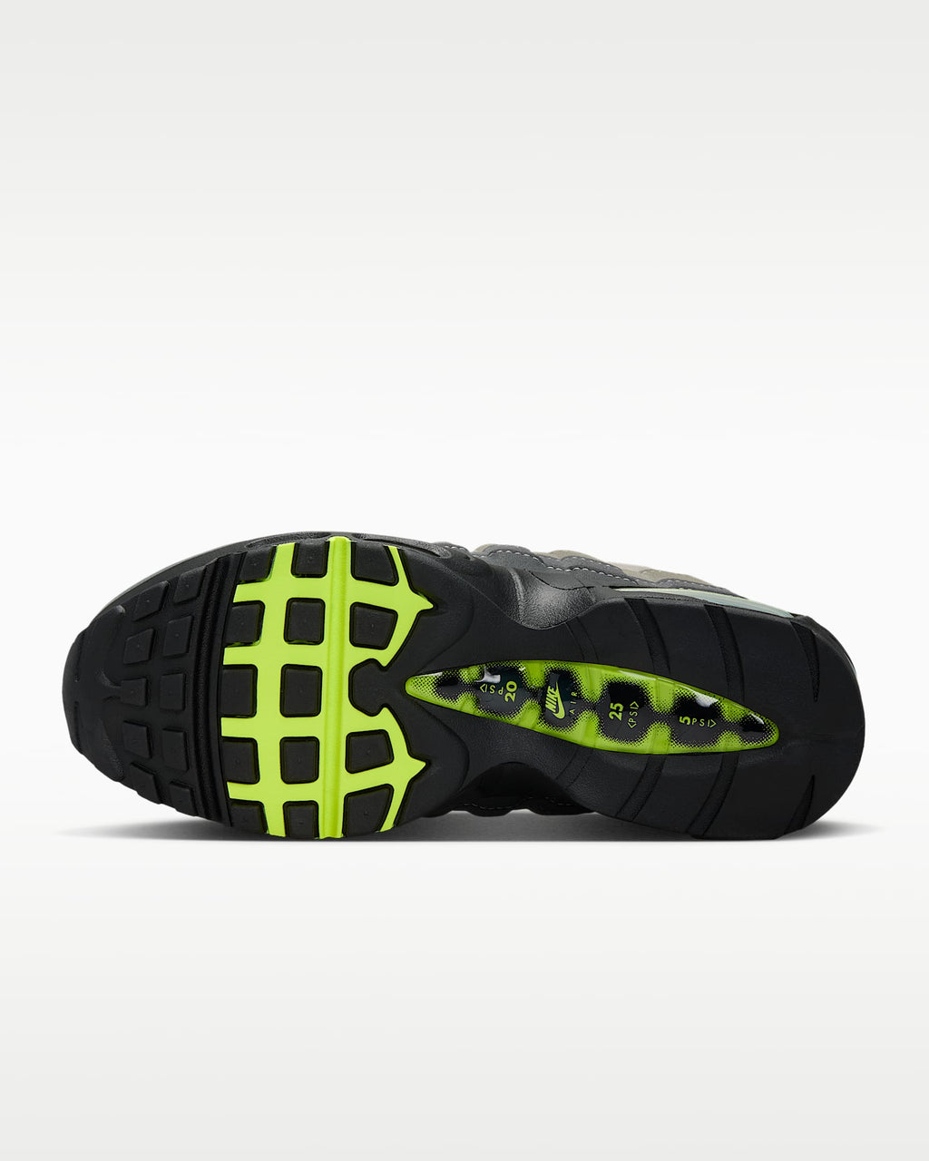 Nike Air Max 95 – Grey / Volt Mesh Athletic Sneakers (Women’s)