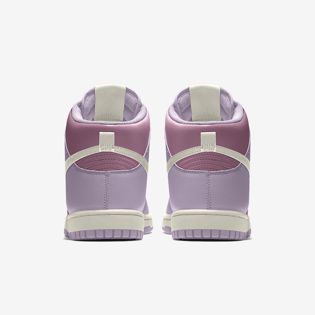 Nike Dunk High Two-Tone Lavender Purple Cream Swoosh Sneakers