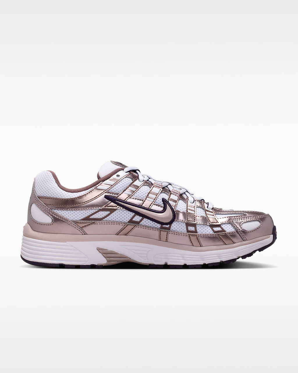 Nike P-6000 – White / Metallic Rose Gold Mesh Athletic Sneakers