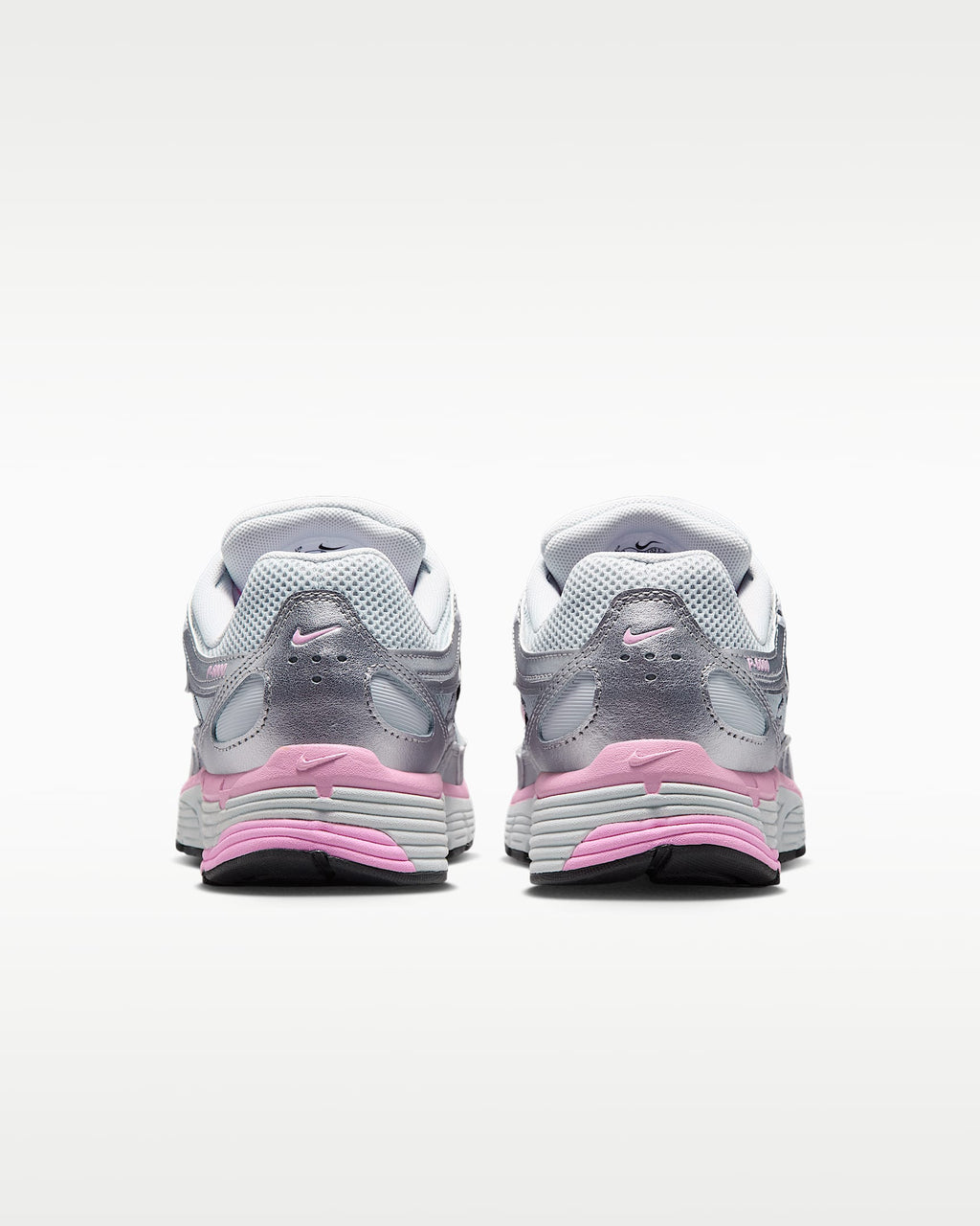 Nike P-6000 – Metallic Silver / Pink Mesh Athletic Sneakers